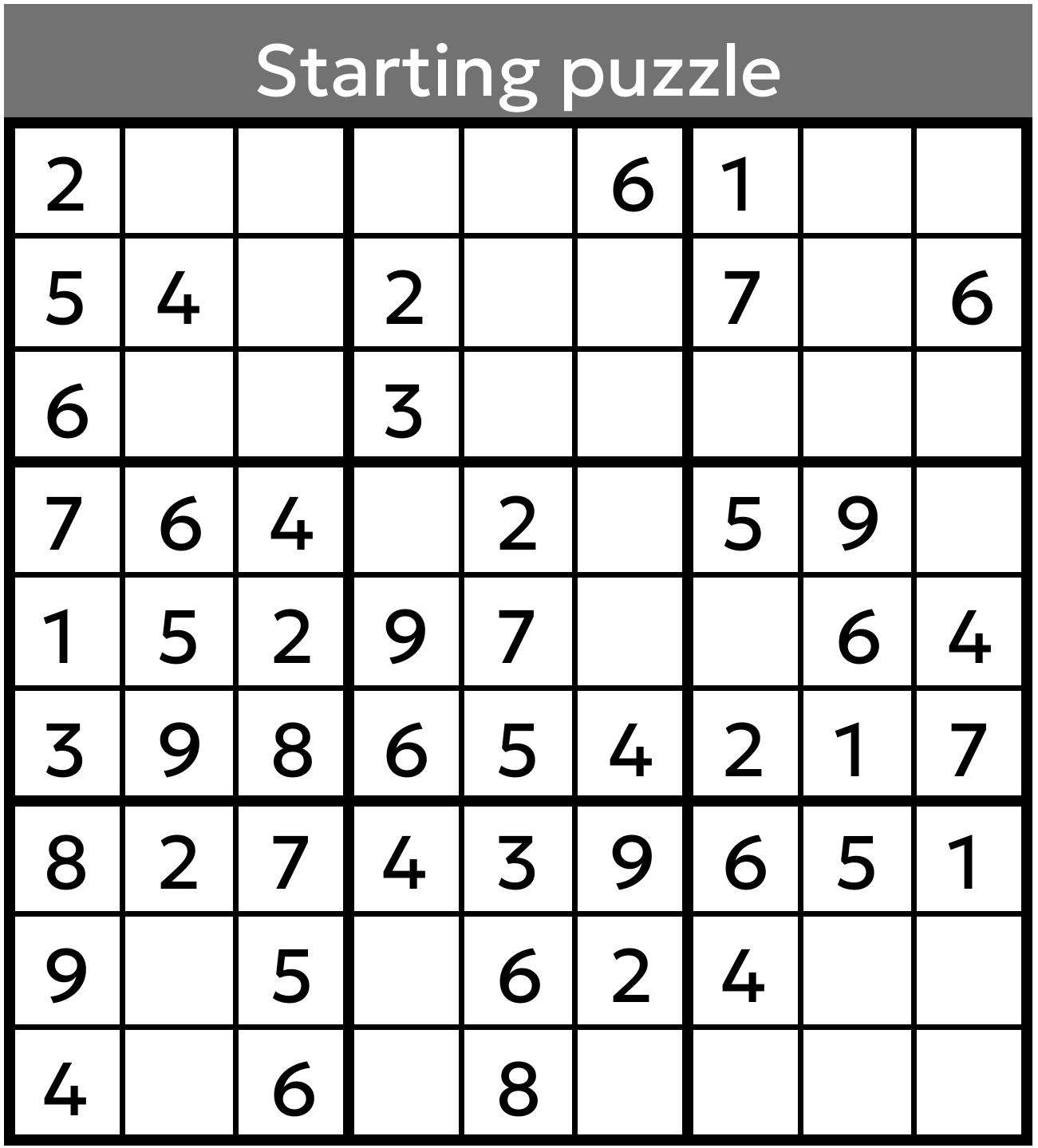 Starting puzzle